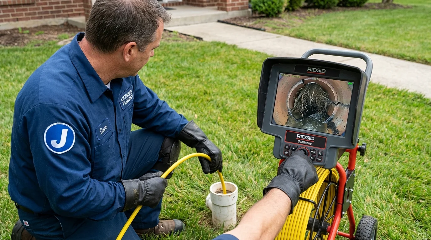 Sewer camera inspection being performed by Johns Plumbing LLC in Roebuck